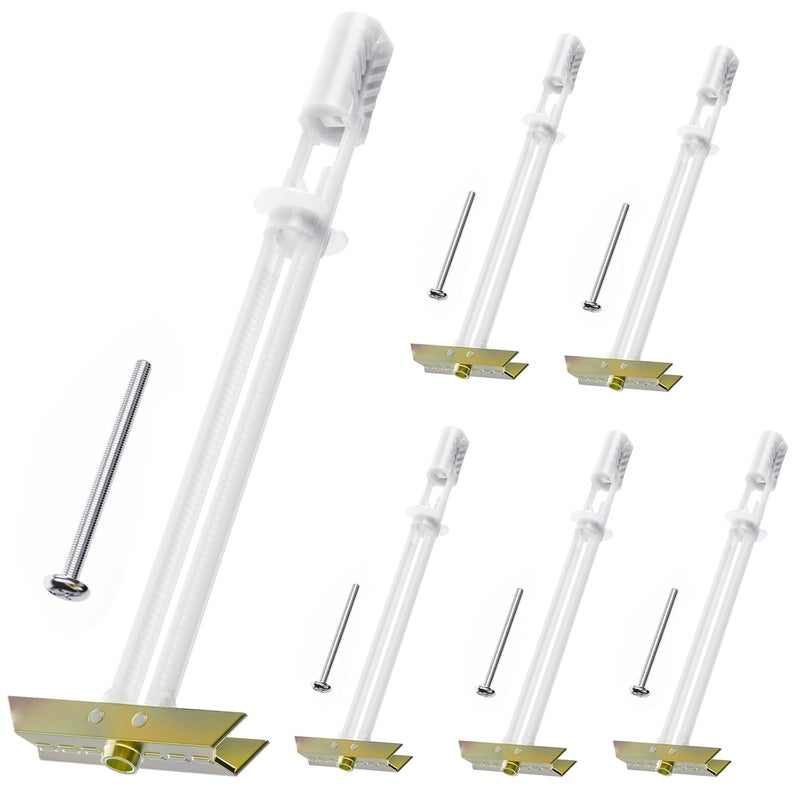 PRLF Drywall Anchor with Included Bolts for 1/4”-20, Heavy Duty Hollow Wall Anchors for TV Mounting Kit, Stainless Steel Hollow Wall Anchors Holds up to 270lbs Each in 1/2” Drywall (Pack of 6) - Image 1